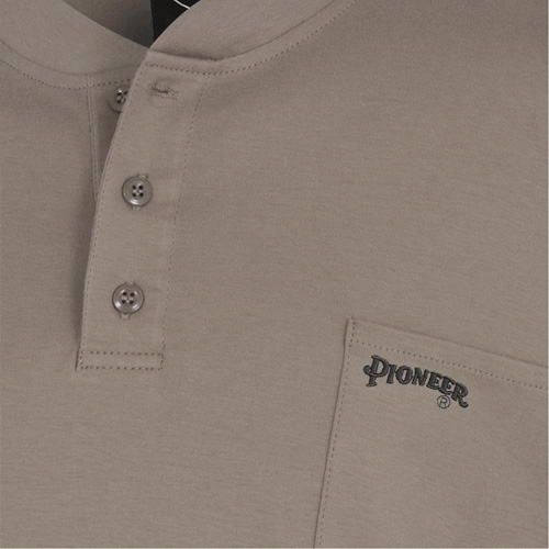 331 FR Interlock Henley Shirt, Small, Beige Distribution Industrielle GC
