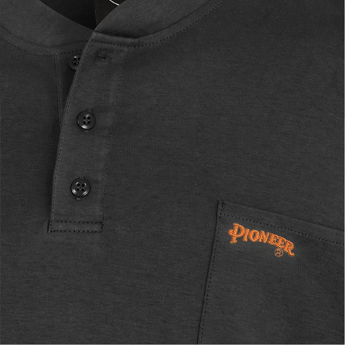332 FR Interlock Henley Shirt, Small, Black Distribution Industrielle GC