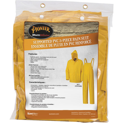 577 V&ecirc;tements imperm&eacute;ables 3 morceaux, Polyester/PVC, 6T-Grand, Jaune Distribution Industrielle GC