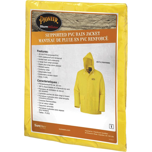 577J Veste imperm&eacute;able, Polyester/PVC, Petit, Jaune Distribution Industrielle GC