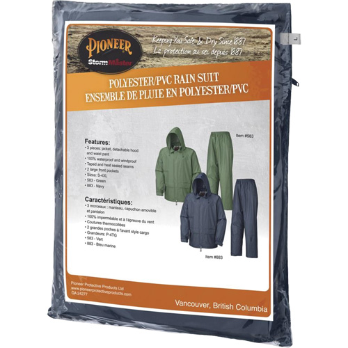 583 Rain Suit, Polyester/PVC, Small, Green Distribution Industrielle GC