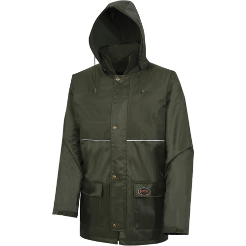 D8120J Manteau &agrave; capuchon ind&eacute;chirable Nailhead pour planteur d'arbres, Polyester/PVC, T-petit, Vert Distribution Industrielle GC