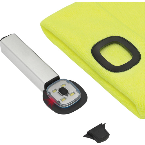5676 Knit Toque with LED Headlight, Fleece Lining, One Size, High Visibility Yellow Distribution Industrielle GC