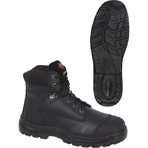 1025 Bottes de travail 6" noires, Cuir, Embout Acier, Taille 10 Distribution Industrielle GC