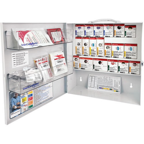 Armoire pour premiers soins SmartCompliance, R&eacute;pond &agrave; la norme CSA Z1220-17 type 2 environnements &agrave; faible risque, Petit (2-25 travailleurs) Distribution Industrielle GC
