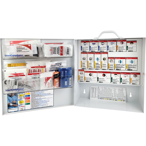 Armoire pour premiers soins SmartCompliance, R&eacute;pond &agrave; la norme CSA Z1220-17 type 3 environnements &agrave; haut risque, Petit (2-25 travailleurs) Distribution Industrielle GC