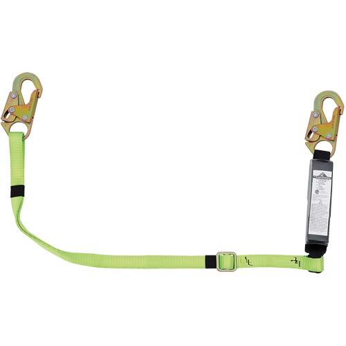 SA-5400-6A Adjustable Shock Absorbing Lanyard, 6', Snap Hook Center, Snap Hook Leg Ends, Polyester Distribution Industrielle GC