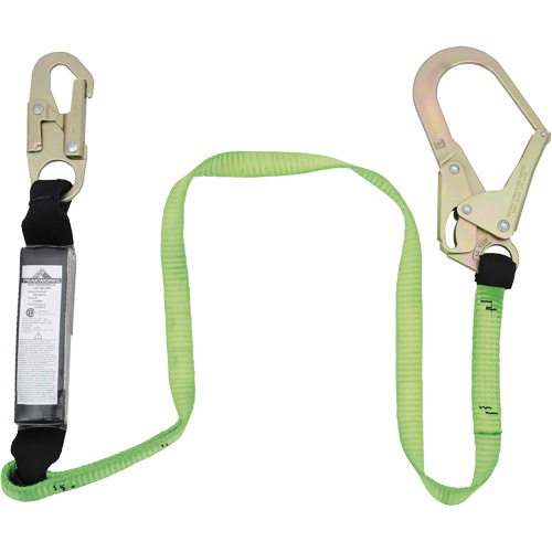 SA-5402-4 Shock Absorbing Lanyard, 4', Rebar Hook Center, Snap Hook Leg Ends, Polyester Distribution Industrielle GC