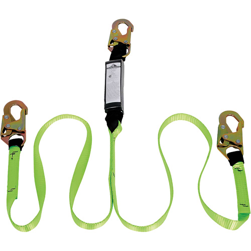 SA-54000-4 Shock Absorbing Lanyard, 4', Snap Hook Center, Snap Hook Leg Ends, Polyester Distribution Industrielle GC