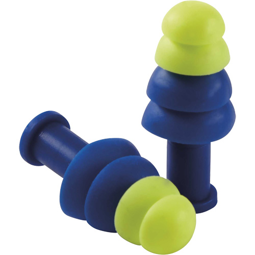 Reusable Tapered Earplugs, Uncorded, Bulk - Box, 27 dB NRR, One-Size Distribution Industrielle GC