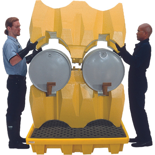 Ultra-Drum Rack 4-Drum Containment System without Drain, 53" L x 53" W x 77.8" H, 3000 US gal. Capacity Distribution Industrielle GC