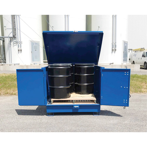 Palette de d&eacute;versement en acier avec couvercle rigide S-4 Ultra, 61" lo x 54,4" la x 52" h, Capacit&eacute; de charge 4700 lb Distribution Industrielle GC