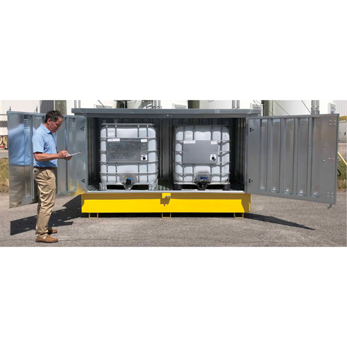 Ultra-Twin IBC en acier avec couvercle rigide, 123,4" lo x 73,4" la x 66,4" h, Capacit&eacute; de charge 12250 lb Distribution Industrielle GC