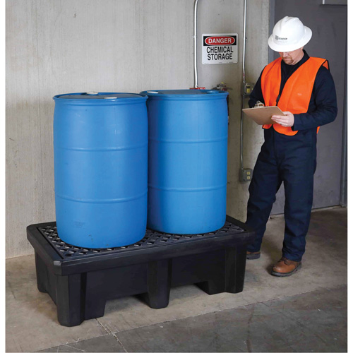 2-Drum Economy Ultra-Spill Pallet&reg;, 66 US gal. Spill Capacity, 53" x 29" x 16.5" Distribution Industrielle GC