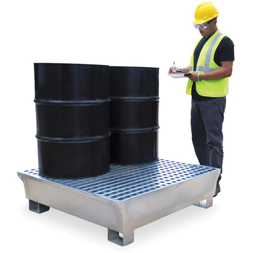 4-Drum Steel Ultra-Spill Pallet&reg;, 68 US gal. Spill Capacity, 49.1" x 47.1" x 10.9" Distribution Industrielle GC