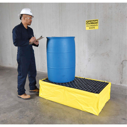 2-Drum Flexible Ultra-Spill Pallet&reg;, 66 US gal. Spill Capacity, 48" x 24" x 14" Distribution Industrielle GC