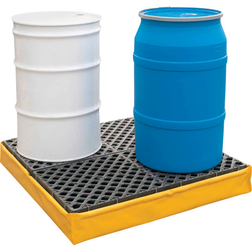 4-Drum Flexible Ultra-Spill Pallet&reg;, 66 US gal. Spill Capacity, 48" x 48" x 7" Distribution Industrielle GC