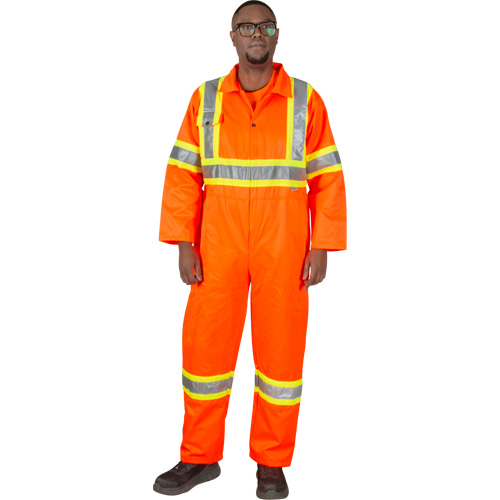 Unlined Safety Coveralls, Small, High Visibility Orange Distribution Industrielle GC