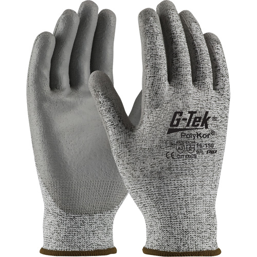 Gants r&eacute;sistants aux coupures G-Tek en tricot sans couture, Taille T-petit, Calibre 13, Rev&ecirc;tement Polyur&eacute;thane, Enveloppe en PolyKor, ASTM ANSI niveau A2/EN 388 niveau B Distribution Industrielle GC
