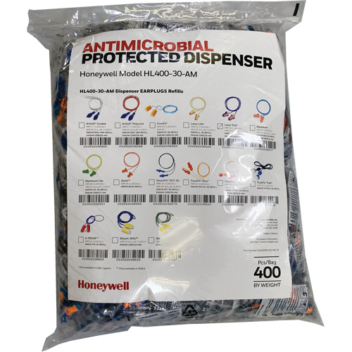 Recharge de bouchons doreille LT-30 pour le distributeur HL400, Vrac - Sac en poly, Avec cordon Distribution Industrielle GC