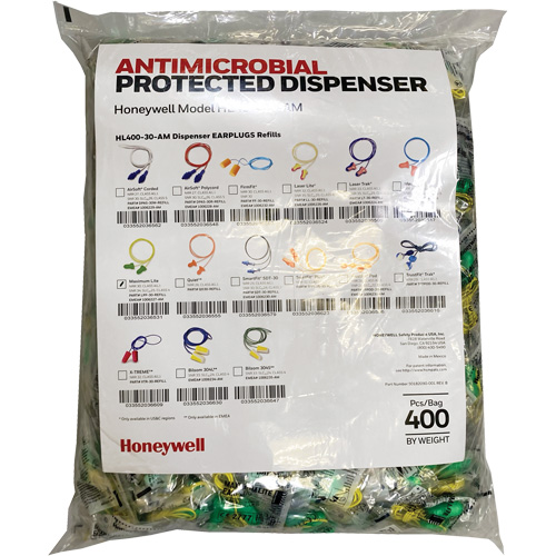 LPF-30 Earplugs Refill for HL400 Dispenser, Bulk - Polybag, Corded Distribution Industrielle GC