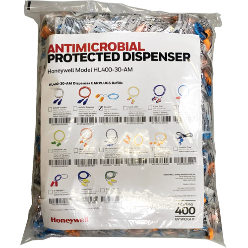 FF-30 Earplugs Refill for HL400 Dispenser, Bulk - Polybag, Corded Distribution Industrielle GC