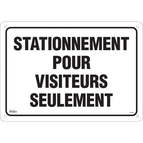 "Stationnement pour visiteurs" Sign, 14" x 20", Aluminum, French Distribution Industrielle GC