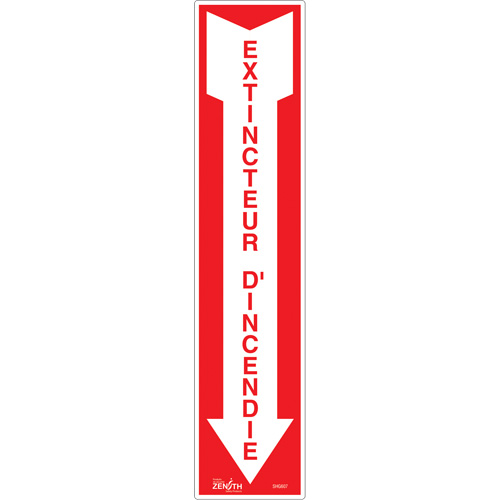 "Extincteur d'incendie" Sign, 4" x 18", Vinyl, French with Pictogram Distribution Industrielle GC