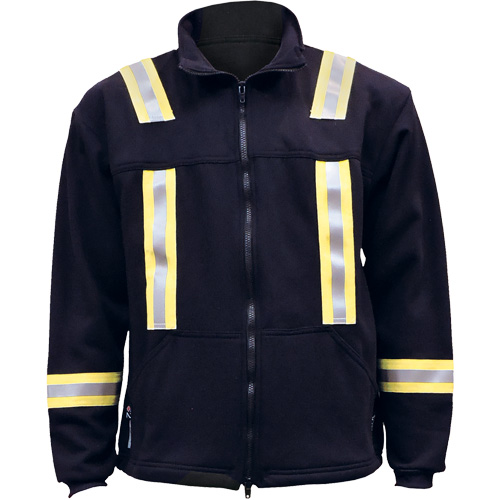 Veste FR ray&eacute;e en molleton &agrave; fermeture &agrave; glissi&egrave;re compl&egrave;te, Moyen, Bleu marin Distribution Industrielle GC