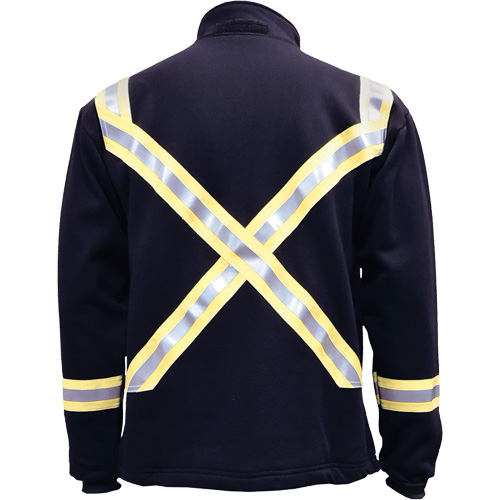 Veste FR ray&eacute;e en molleton &agrave; fermeture &agrave; glissi&egrave;re compl&egrave;te, Moyen, Bleu marin Distribution Industrielle GC