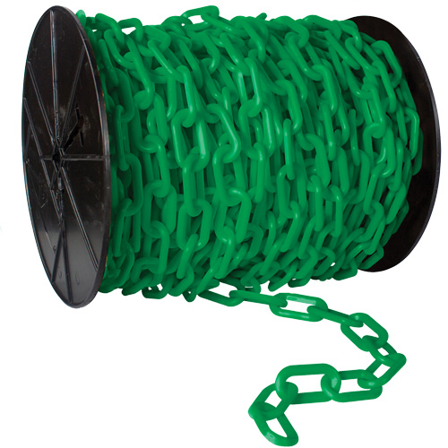 Chaîne de s&eacute;curit&eacute; en plastique robuste, Jaune, Maillon de 2", 100' de long Distribution Industrielle GC