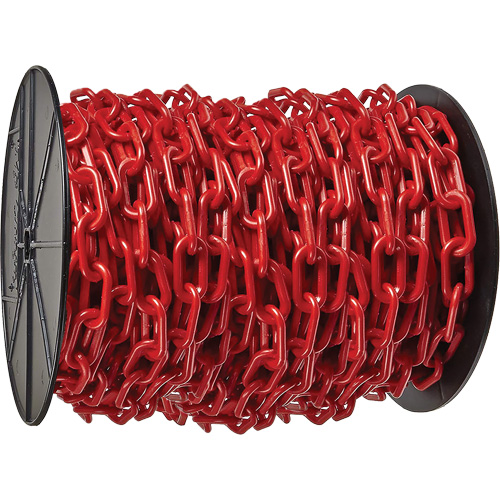 Heavy-Duty Plastic Safety Chain, Red, 2" Link, 100' Length Distribution Industrielle GC