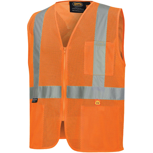 6943 Gilet de s&eacute;curit&eacute; &agrave; mailles ignifuge, Orange haute visibilit&eacute;, Petit, Polyester Distribution Industrielle GC