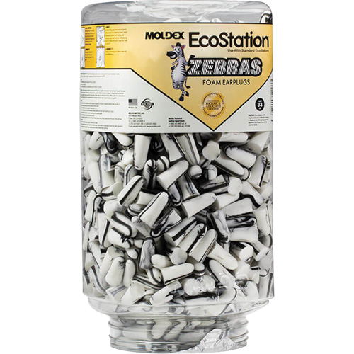 Zebras Disposable Earplugs Refill for EcoStation&reg;  Earplug Dispenser, Bulk - Canister Distribution Industrielle GC
