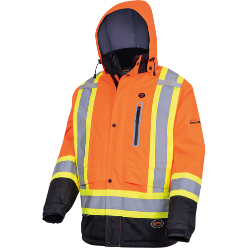 5407 Waterproof Insulated Heated Safety Jacket, Men's, Small, High-Visibility Orange Distribution Industrielle GC