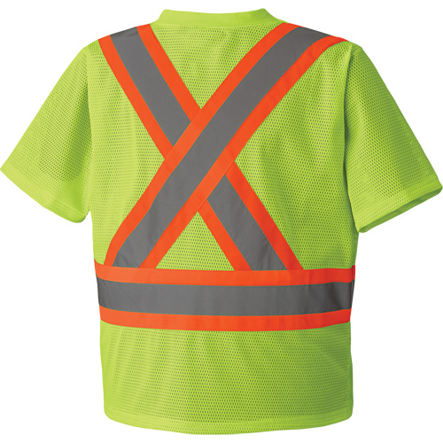 5993P Mesh Safety T-Shirt, Polyester, Small, High Visibility Lime-Yellow Distribution Industrielle GC