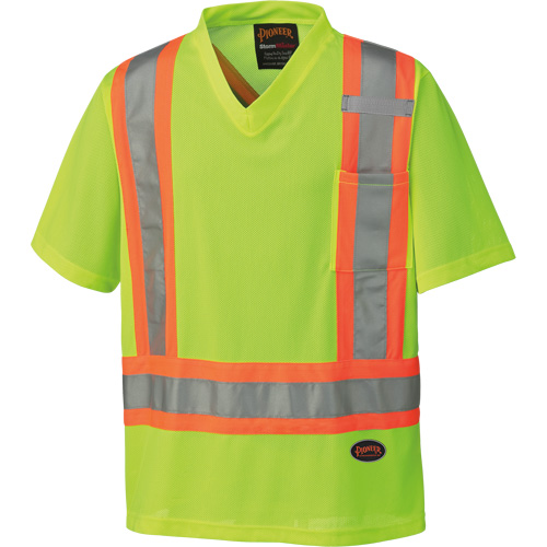 6989 Chandail pour la circulation en micromaille, T-petit, Jaune lime haute visibilit&eacute; Distribution Industrielle GC