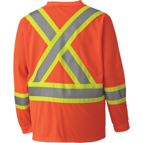 6984 Traffic Micro Mesh Long-Sleeved Safety Shirt, Small, High Visibility Orange Distribution Industrielle GC