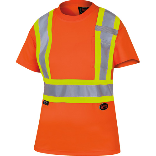 6948 T-shirt de s&eacute;curit&eacute; en il-de-perdrix pour femme, Polyester, T-petit, Orange haute visibilit&eacute; Distribution Industrielle GC
