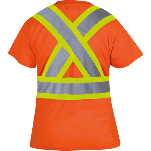 6948 T-shirt de s&eacute;curit&eacute; en il-de-perdrix pour femme, Polyester, T-petit, Orange haute visibilit&eacute; Distribution Industrielle GC