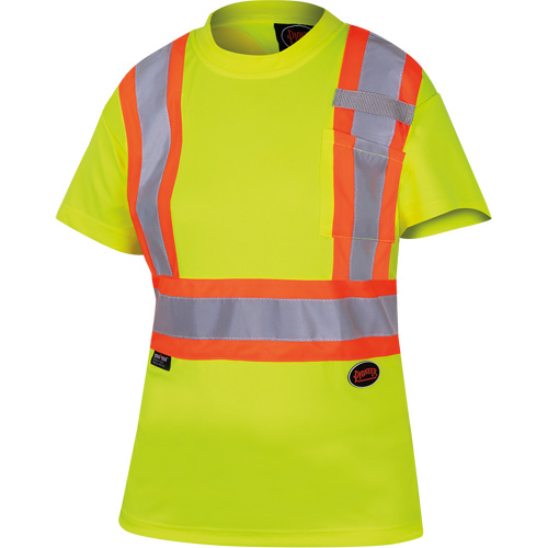 6949 T-shirt de s&eacute;curit&eacute; en il-de-perdrix pour femme, Polyester, T-petit, Jaune lime haute visibilit&eacute; Distribution Industrielle GC