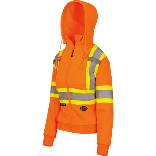 6924W Women's Fleece Hoodie with Zipper, Polyester, X-Small, High Visibility Orange Distribution Industrielle GC