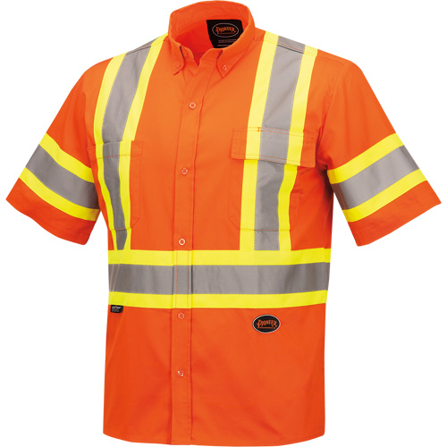 4442 Ultra Cool Short-Sleeved Safety Shirt, Cotton, Small, High Visibility Orange Distribution Industrielle GC