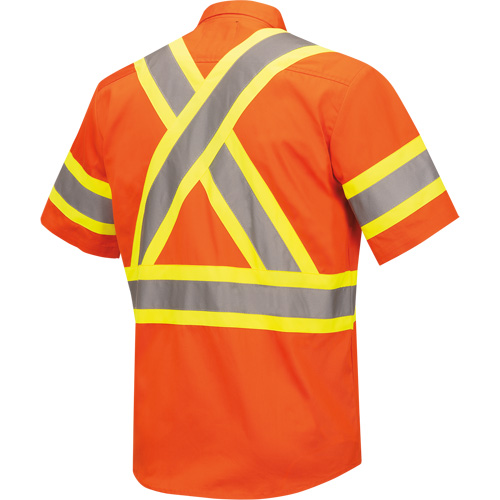 4442 Ultra Cool Short-Sleeved Safety Shirt, Cotton, Small, High Visibility Orange Distribution Industrielle GC