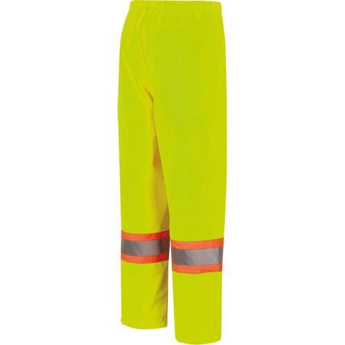5629W Pantalon &agrave; bavette imperm&eacute;able pour femmes, Polyester/Polyur&eacute;thane, T-petit, Jaune lime haute visibilit&eacute; Distribution Industrielle GC
