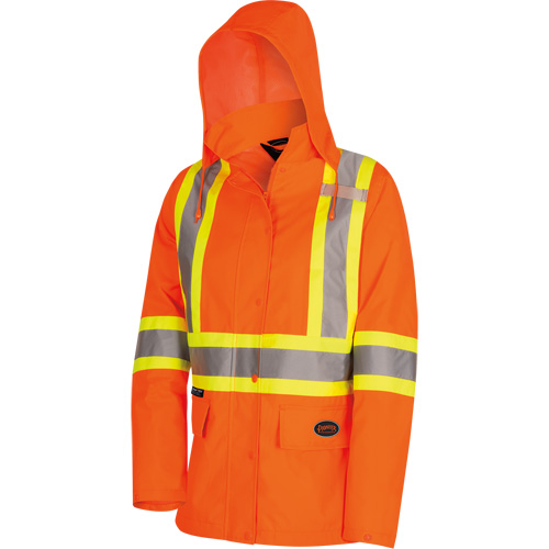 5626W Parka matelass&eacute; de s&eacute;curit&eacute; 300D The Rock, Polyester/Polyur&eacute;thane, Orange haute visibilit&eacute;, T-petit Distribution Industrielle GC