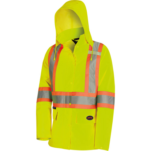 5628W Parka matelass&eacute; de s&eacute;curit&eacute; 300D The Rock, Polyester/Polyur&eacute;thane, Jaune lime haute visibilit&eacute;, T-petit Distribution Industrielle GC