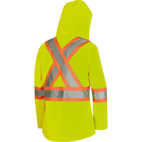 5628W Parka matelass&eacute; de s&eacute;curit&eacute; 300D The Rock, Polyester/Polyur&eacute;thane, Jaune lime haute visibilit&eacute;, T-petit Distribution Industrielle GC