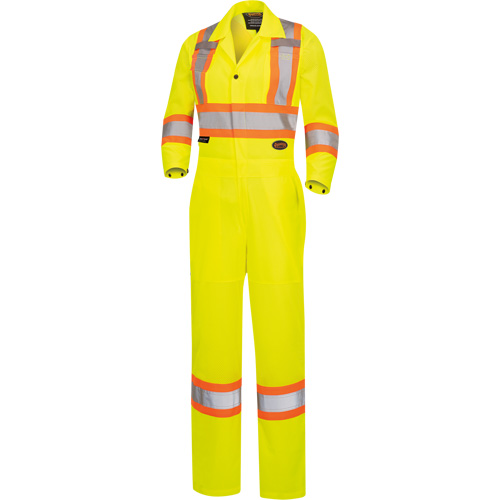 5999AW Combinaison de s&eacute;curit&eacute; routi&egrave;re haute visibilit&eacute; pour femmes, T-petit, Jaune lime haute visibilit&eacute; Distribution Industrielle GC