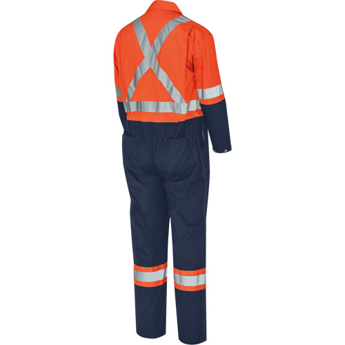 5514BB Combinaison de s&eacute;curit&eacute; 2 tons avec fermeture &agrave; glissi&egrave;re, 36, Orange haute visibilit&eacute;/Bleu marin Distribution Industrielle GC